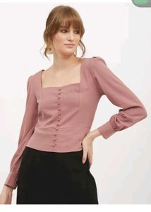 Elegant Pink Button-Down Top
