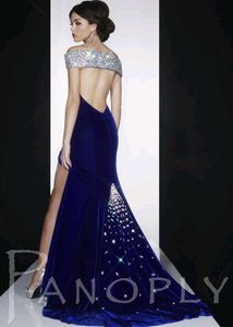 Elegant Blue Velvet Gown