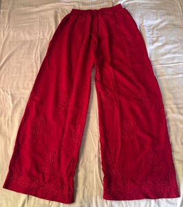 RED CHIKANKARI KURTA SET♥️