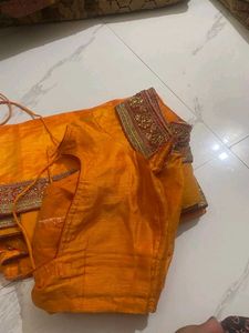 Gorgeous Embroidered Orange Saree