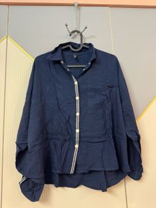 Navy Blue Button-Down Shirt