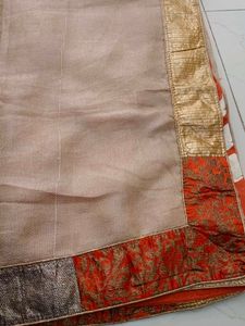 🆕Orange And Beige Saree