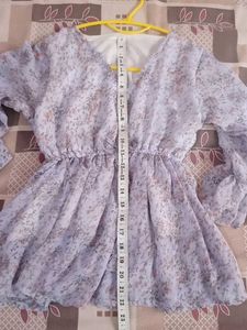 Light Blue Printed Casual Top