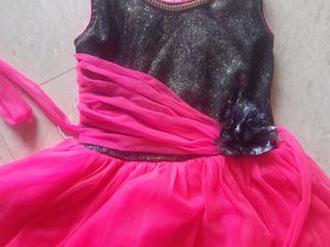 Pink Colour Party Wear Frock For Girls