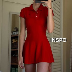 Aesthetic Retro Vintage Red Polo Dress