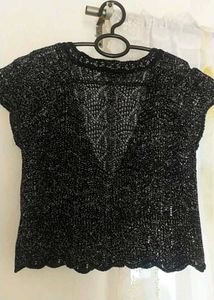 Vintage Black Knit Cardigan