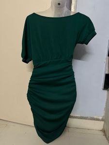 Pintrest Green Ruched Bodycon Dress