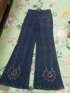 Embroidered Flare Jeans