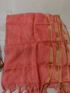 Peach Net Dupatta