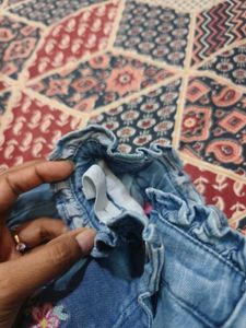 Embroidery Denim Frndz Shorts