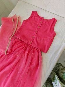 Pink Ethnic Lehenga Choli Set