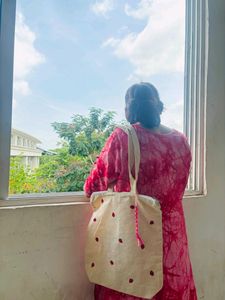 Strawberry painted Tote Bag 🍓