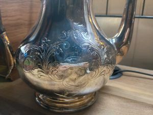 Antique Silver Plated Hand Engraved Tea Coffee Pot