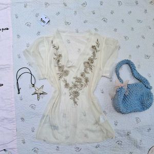 3.combo Aesthetic Vintage Top
