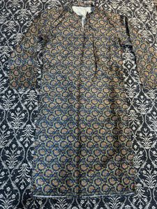 Elegant Ethnic Long Kurta – Rich Festive Print
