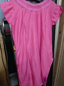 Pink Embroidered Kurta