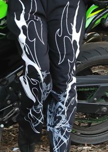 Black Graphic Print Pants