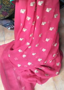 Red Embroidered Saree