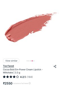 Too Faced Cocoa Bold Creme Lipstick ( Milk Shake))