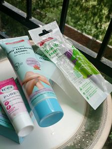 Talc Free Hair Removal Cream For Normal Skin (100gms)+Aloe Boost Twin Blade Razor+Veet Hair Removal Cream (15gms)