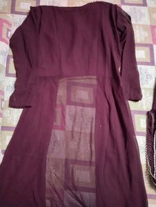 Maroon party wear skirt dress