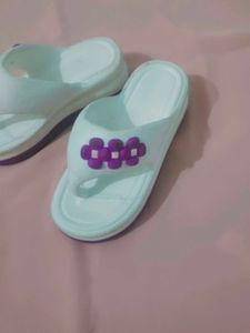 Cute White &amp; Purple Flipflops