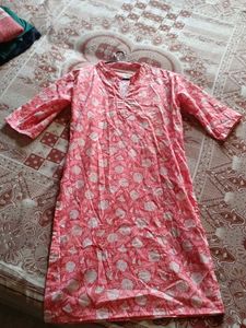 Pink Floral Print Kurta