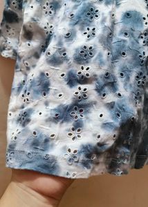 Eyelet Tie-Dye Crop Top