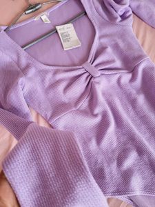 H&amp;M Ribbed Long Sleeve Bodysuit/ Size-Medium