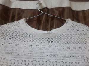 White Lace Long Sleeve Top
