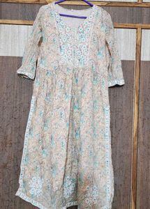 Full Chanderi Silk Kurti With Lining Suit