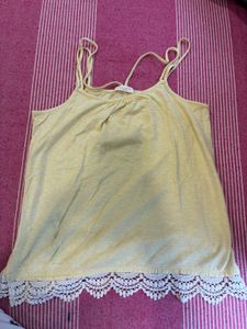 Yellow Lace Tank Top