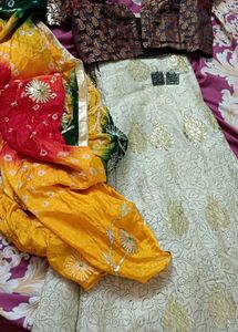 Combo Of Festive Lehanga Choli Dupatta &amp;Jwellery