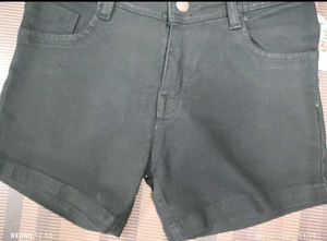 Black Denim Shorts