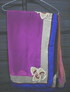 Elegant Purple & Blue Saree