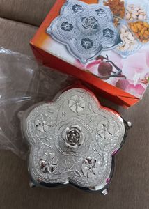 brand new multipurpose set, silver and glass