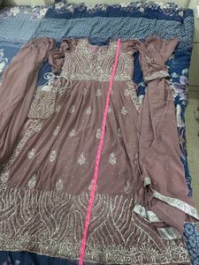 Lavender Nairacut Ston Work Kurta Set