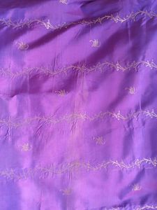 Kanjivaram Purple,Blue Mixed Meena Work Saree