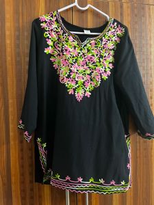 Embroidered Black Kurti