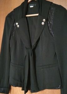 Korean black fancy short blazer for girls/women