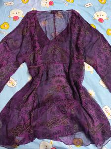 Purple Witchy Whimsy Goth Sheer Top