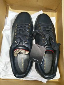 ZARA MEN BLACK LEATHER SNEAKERS 😎🔥👀