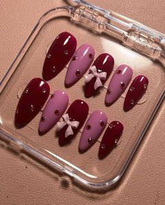 Red Glitter Press-On Nails
