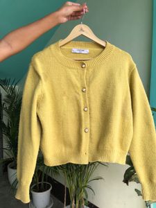 Yellow Knit Cardigan
