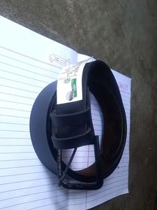Woodland Black Leather Belt