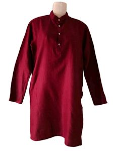 Maroon Cotton Kurta