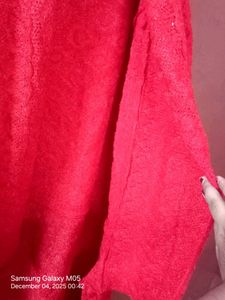 ATTRACTIVE RED KNIT LONG CARDIGAN