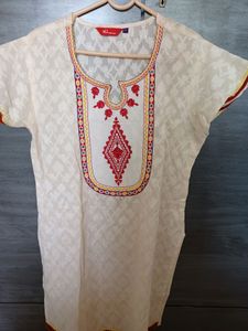 All brand XL size embroidered jacquard cotton kurti in New condition