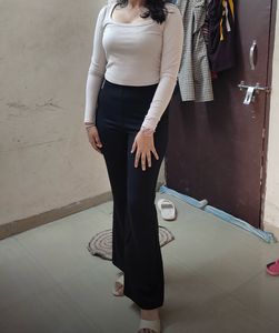 H&amp;M Beige Ribbed Top
