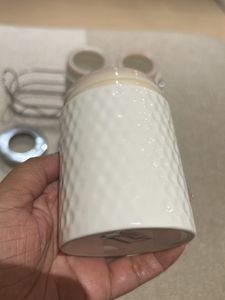 Set Of 3  Ceramic Storage Bottles With Stand